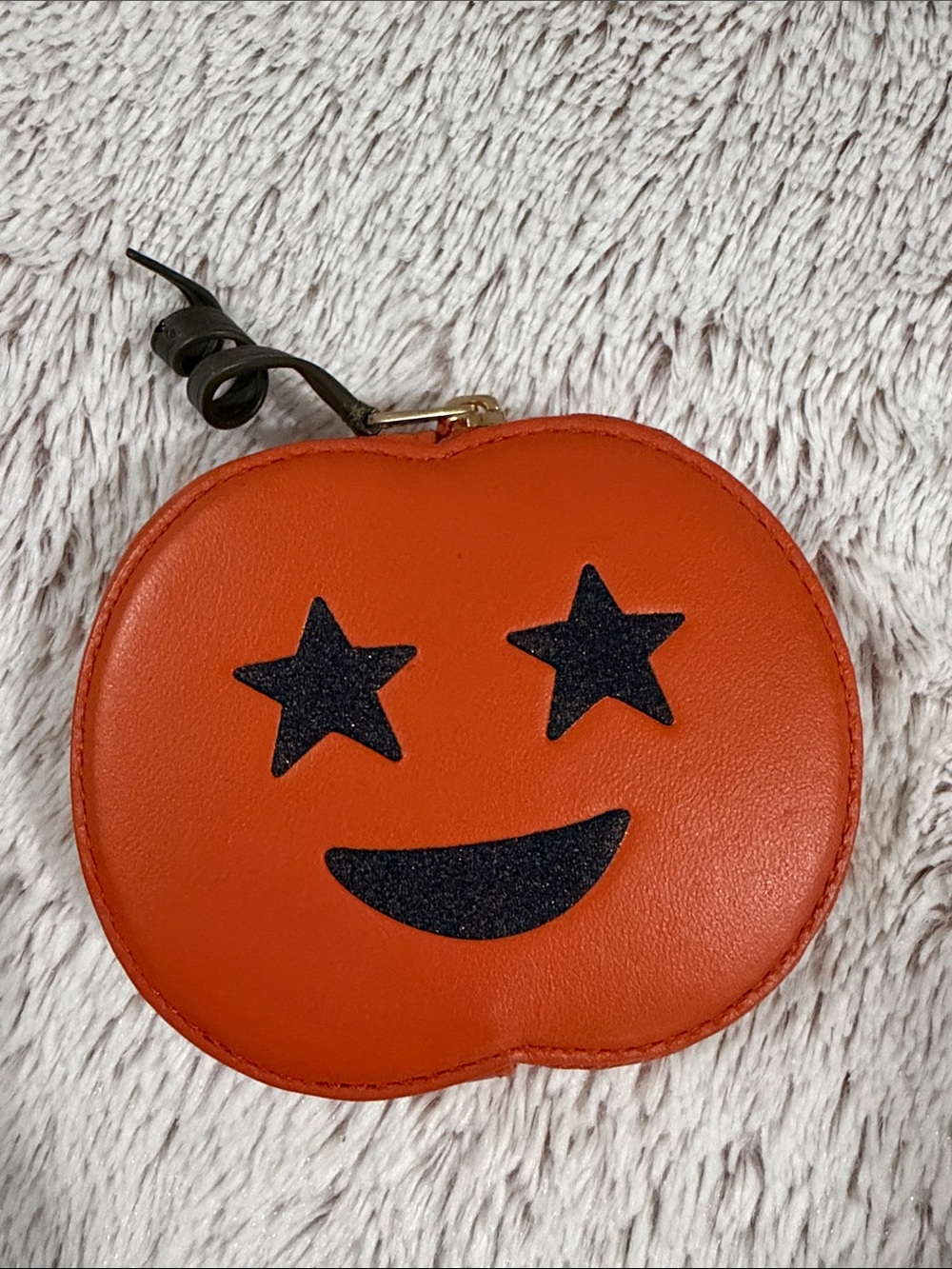 Coach Orange Star-Eyes Emoji Coin Pouch
